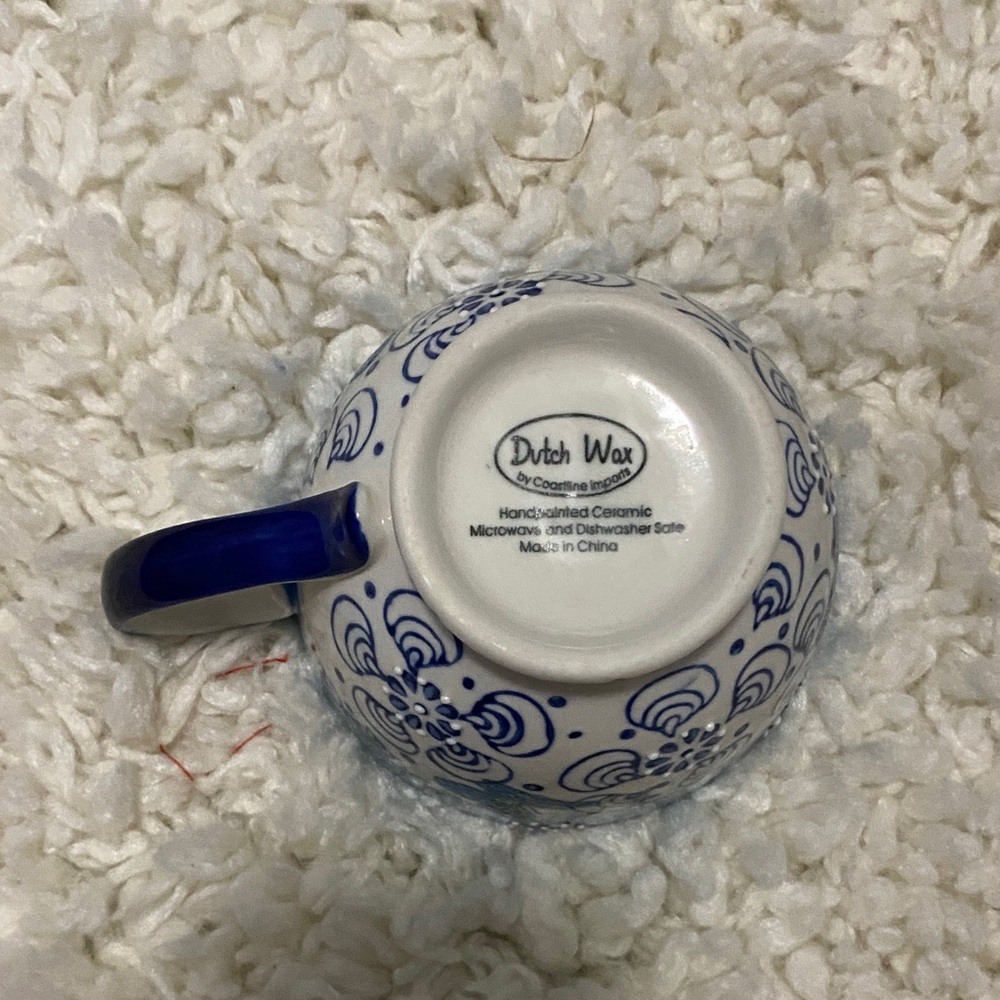 Dutch wax by coastline imports, elegant teacup style Blue Butterfly Ceramic Mug - Picture 8 of 16